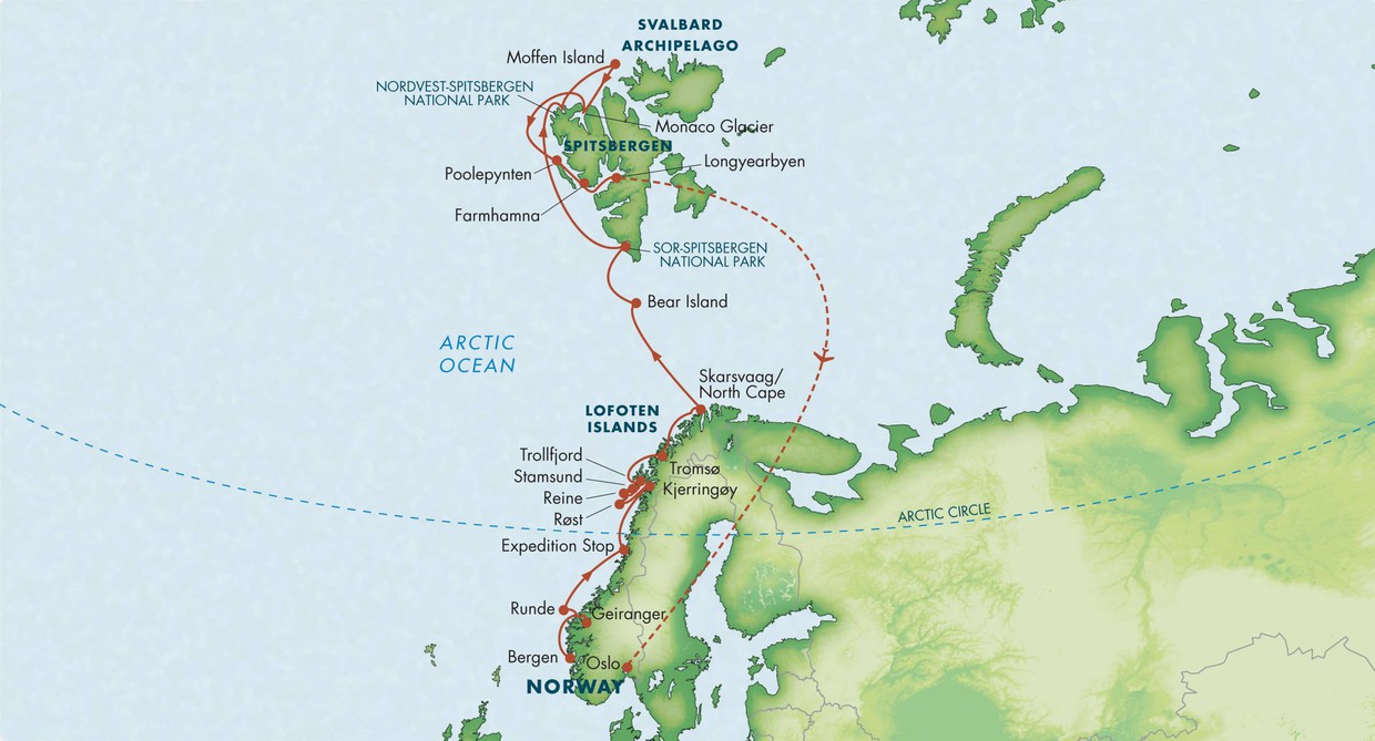 Норвегия Шпицберген на карте